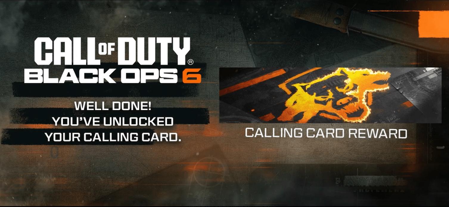 call of duty calling card
