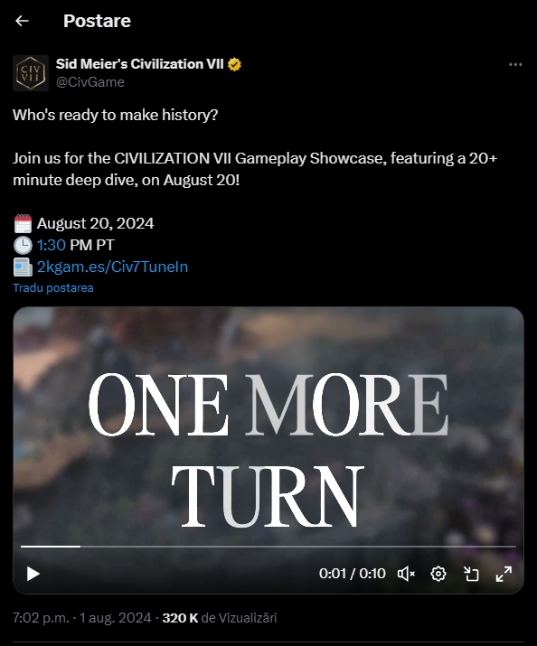 civilization 7 tweet announcement