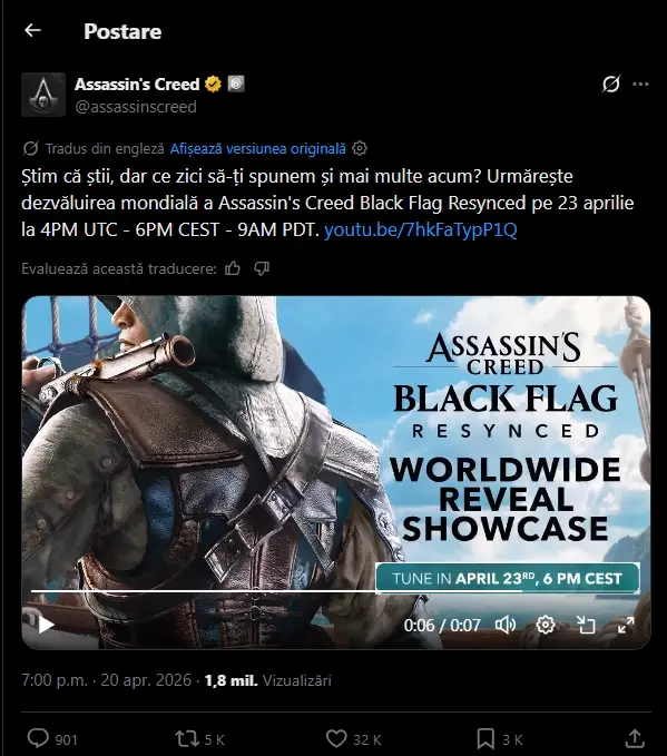 assassin's creed black flag resynced release date