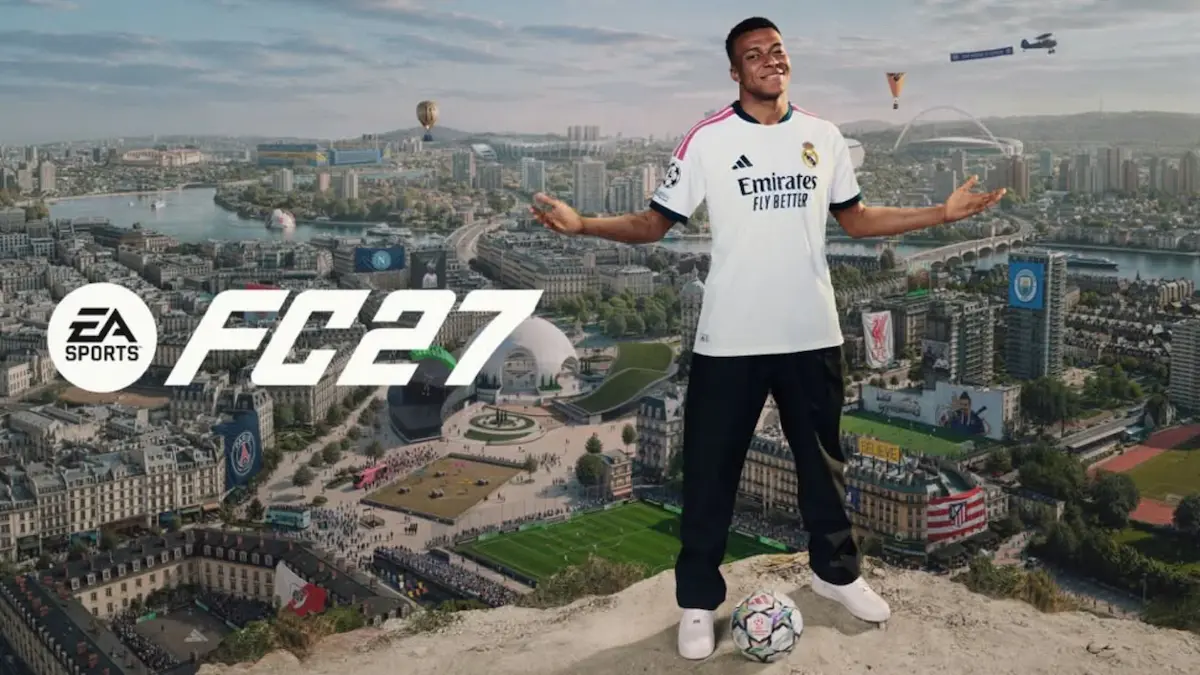 EA FC 27 The Grounds cover artwork featuring Kylian Mbappe