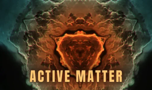 Ecranul de încărcare din Active Matter, cu un efect vizual abstract de anomalie, folosit ca imagine reprezentativă pentru joc