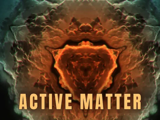 Ecranul de încărcare din Active Matter, cu un efect vizual abstract de anomalie, folosit ca imagine reprezentativă pentru joc