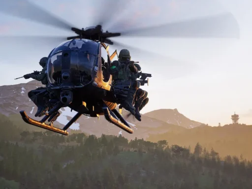 Lunetist camuflat în ghillie suit în Wardogs, urmărind un elicopter inamic care zboară în apropiere