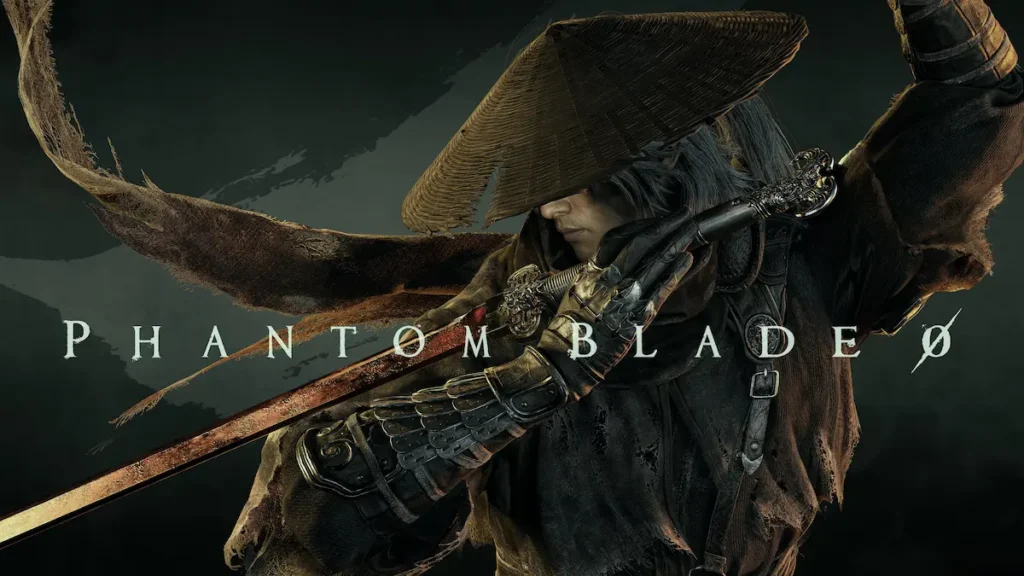 Phantom Blade Zero key art showing a swordsman in a straw hat holding a blade