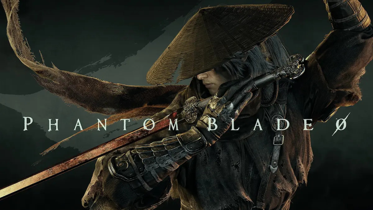 Phantom Blade Zero key art showing a swordsman in a straw hat holding a blade